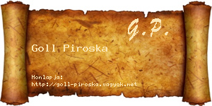 Goll Piroska névjegykártya